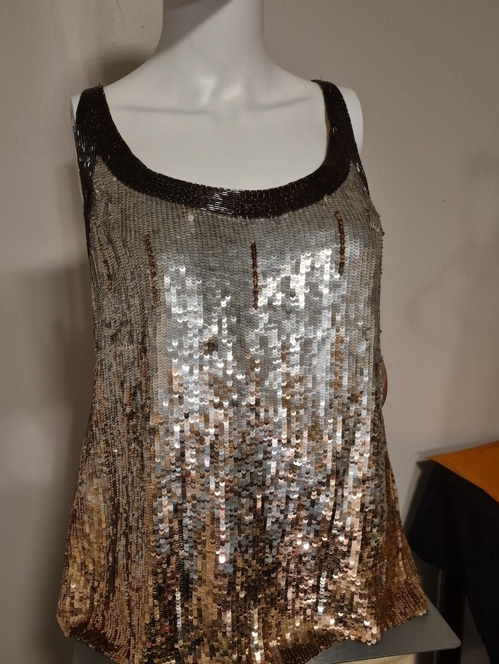 Sean Collection Gold and Silver Ombre Sequin Camisole